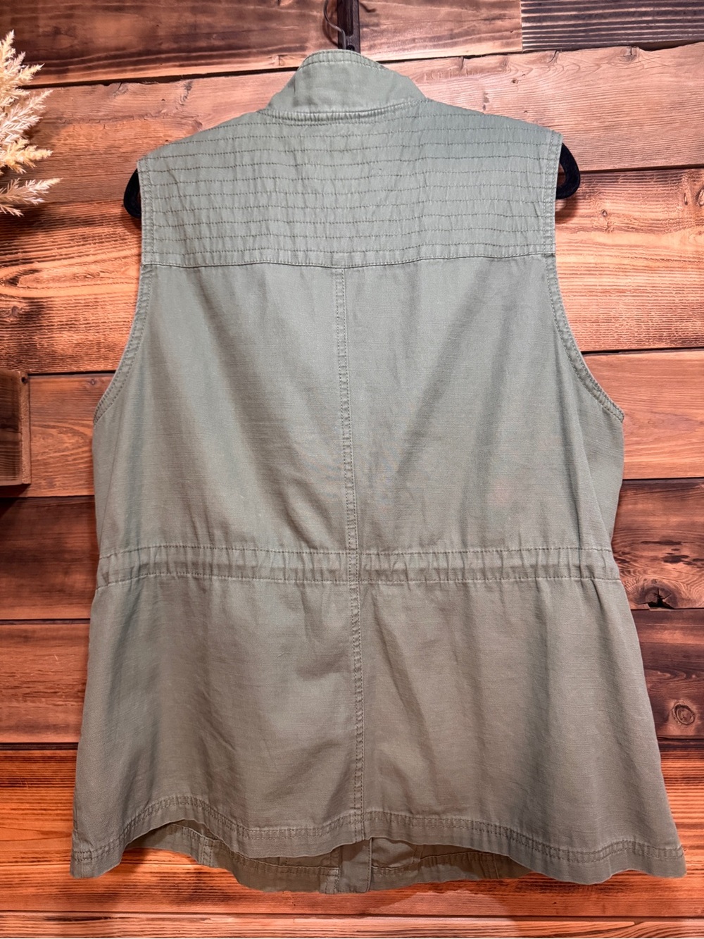 Merona Olive Green Utility Vest | Size XXL | Plus Size | 100% Cotton | Country - Picture 3 of 11